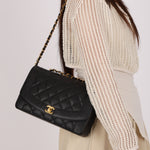Chanel Medium Diana Flap Black Caviar 24K GP