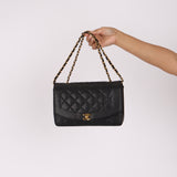 Chanel Medium Diana Flap Black Caviar 24K GP