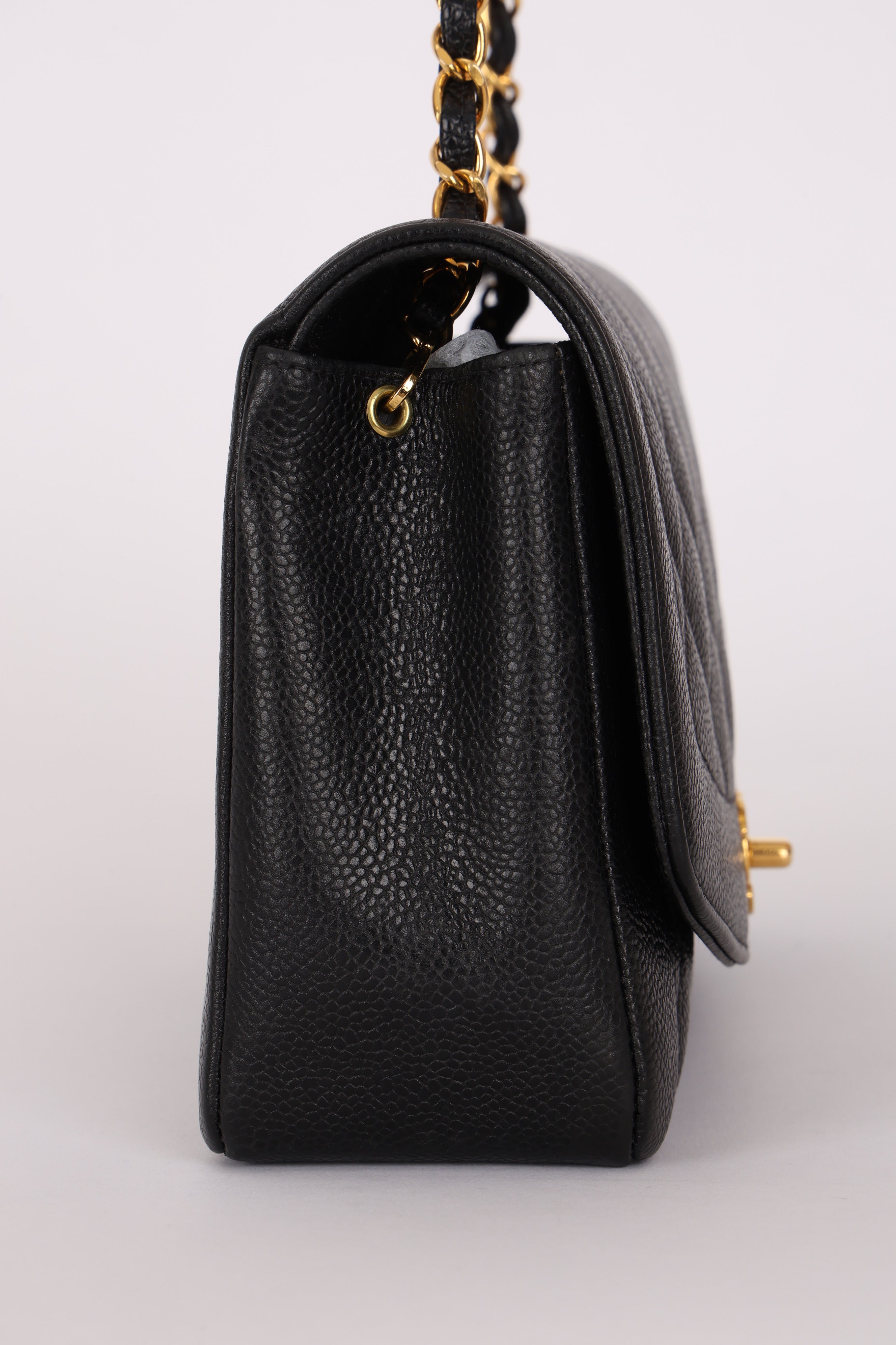 Chanel Medium Diana Flap Black Caviar 24K GP