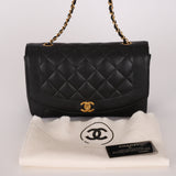 Chanel Medium Diana Flap Black Caviar 24K GP