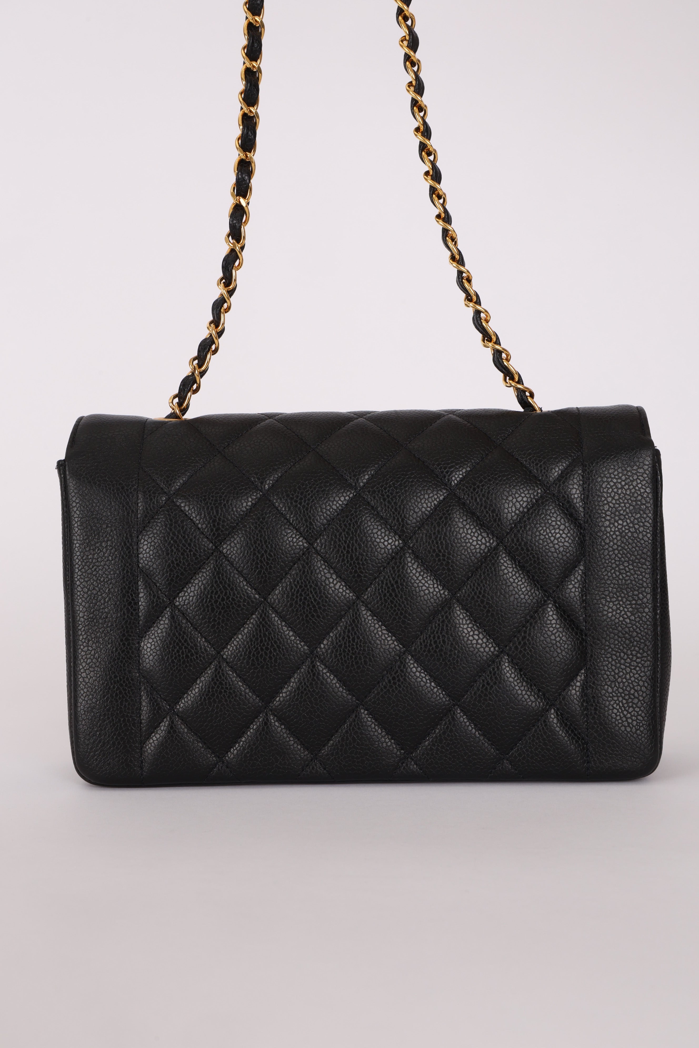 Chanel Medium Diana Flap Black Caviar 24K GP