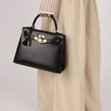 Hermès Kelly 28 Noir Box Sellier 1971 GHW