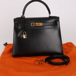 Hermès Kelly 28 Noir Box GHW
