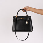 Hermès Kelly 28 Noir Box GHW