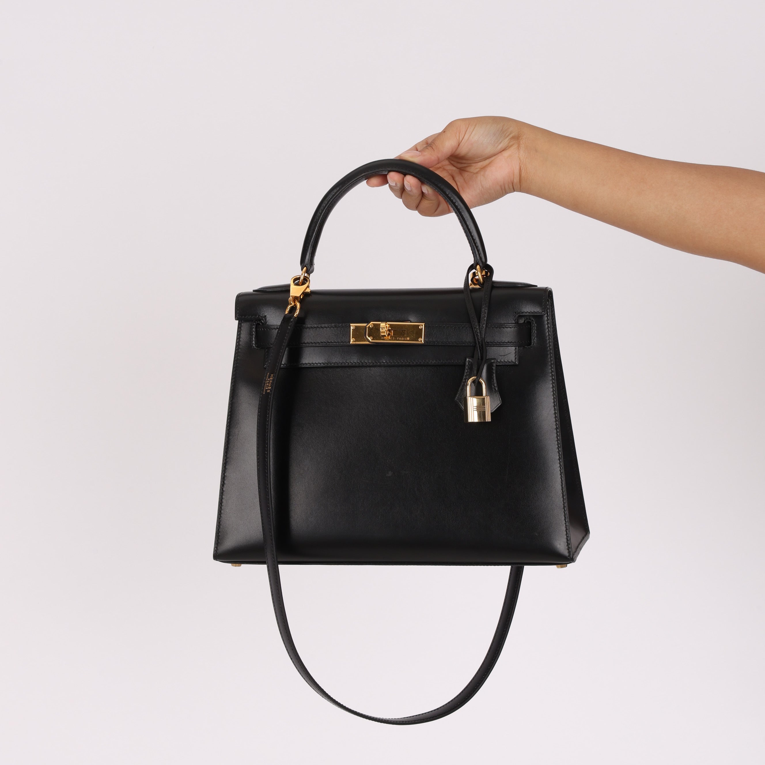 Hermès Kelly 28 Noir Box GHW
