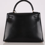 Hermès Kelly 28 Noir Box GHW