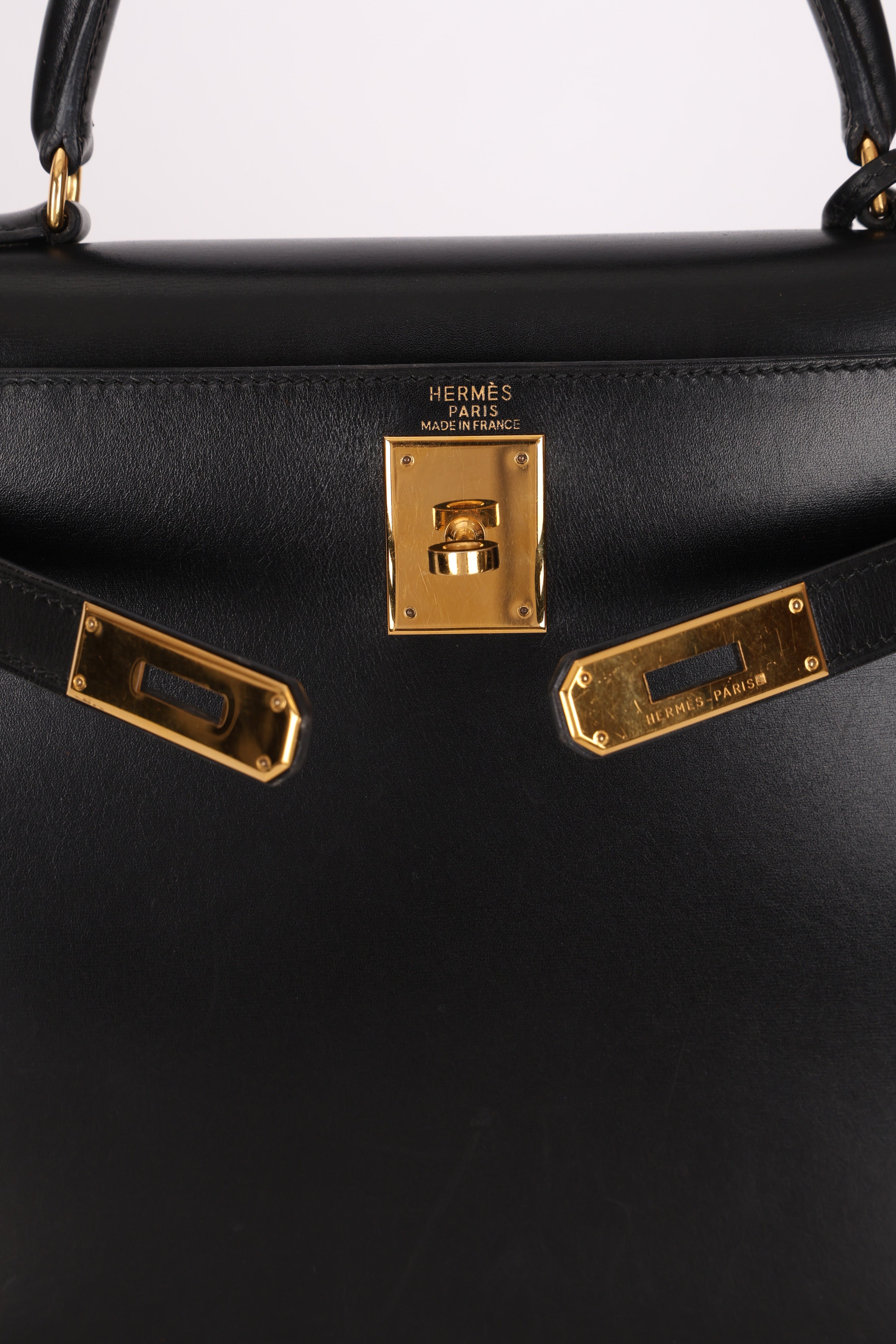 Hermès Kelly 28 Noir Box GHW