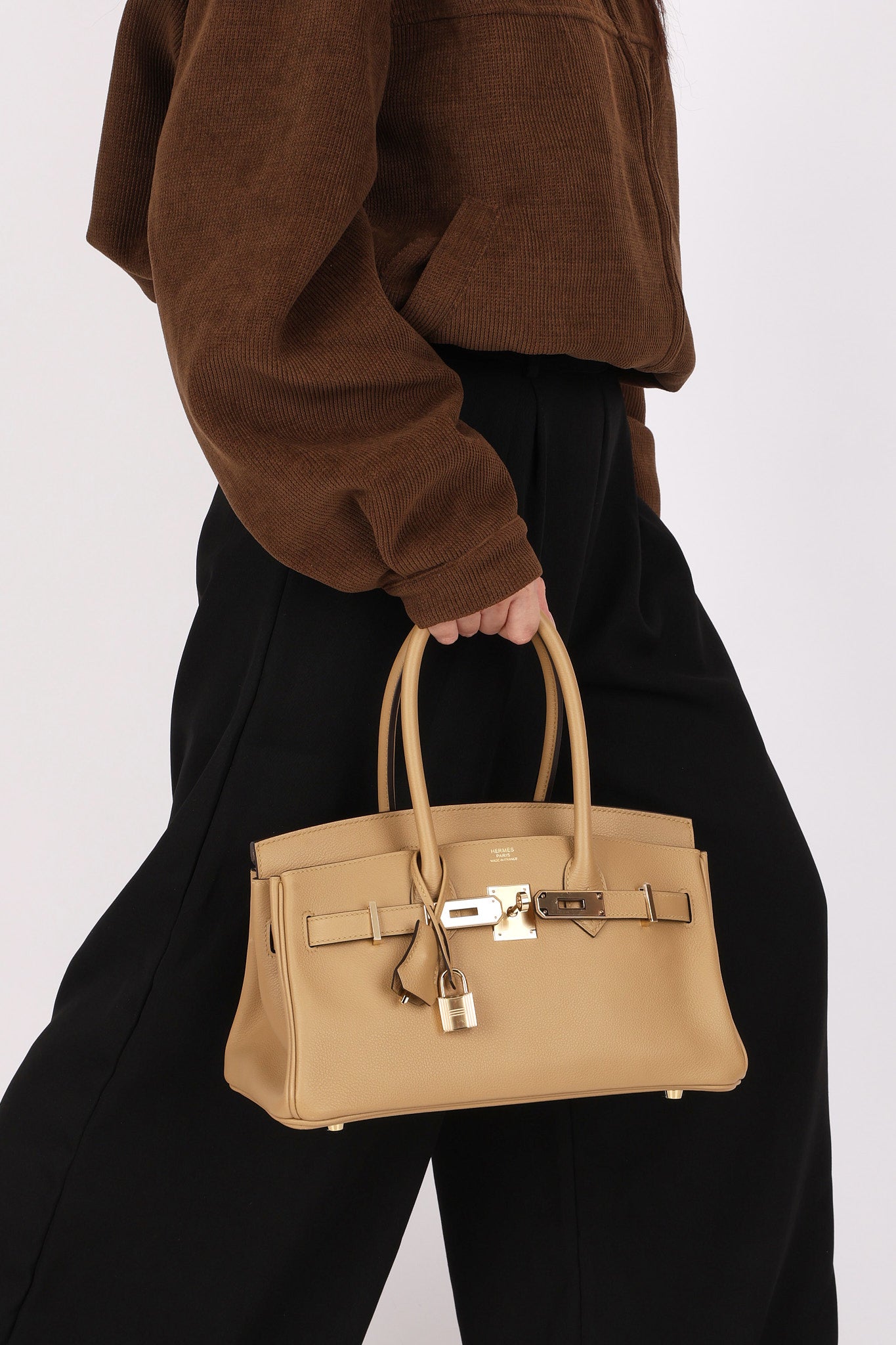 Limited Edition Hermès Shoulder Birkin Light 29 Poussière Evercolor Retourne 2025 PBHW