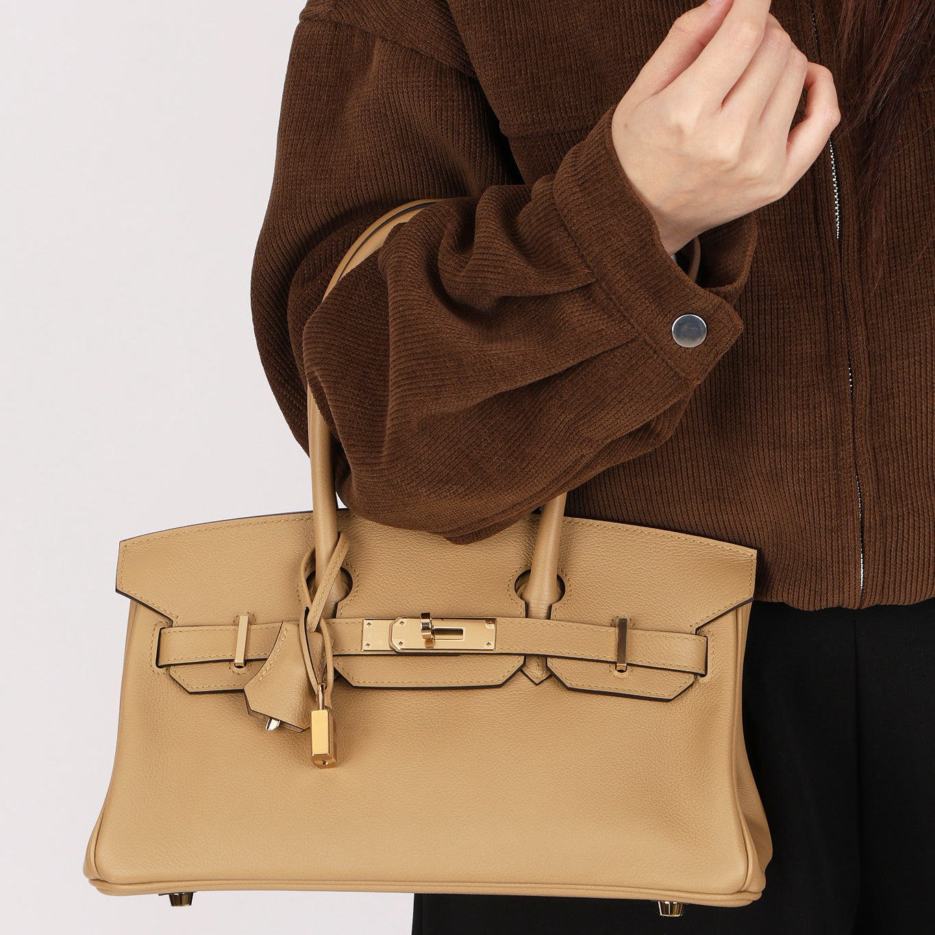 Limited Edition Hermès Shoulder Birkin Light 29 Poussière Evercolor Retourne 2025 PBHW