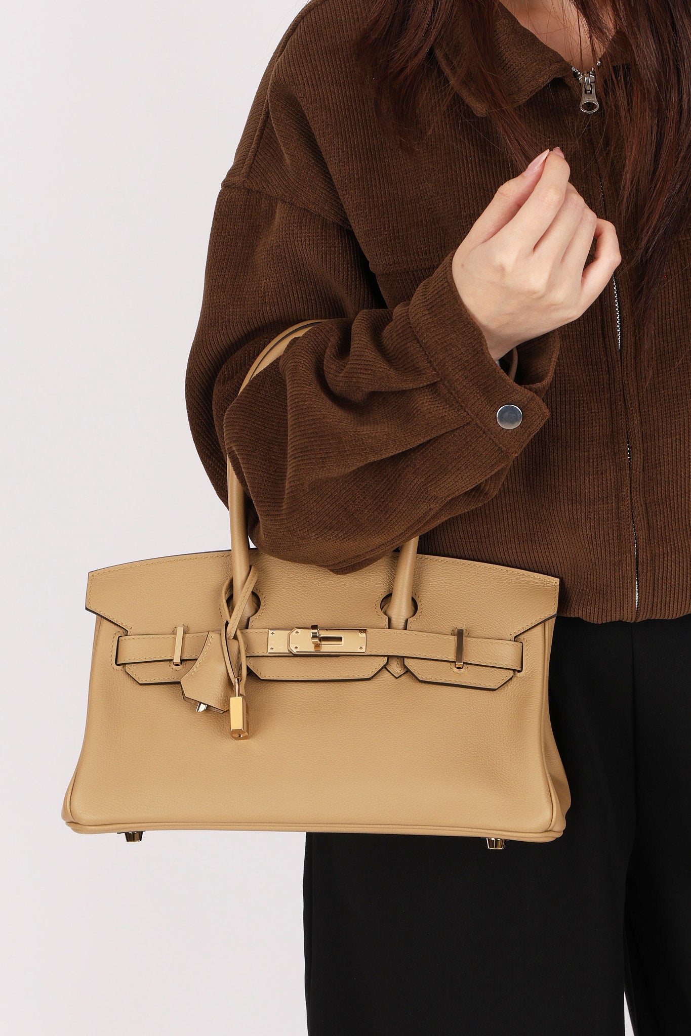Limited Edition Hermès Shoulder Birkin Light 29 Poussière Evercolor Retourne 2025 PBHW