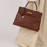 Hermès Kelly 35 Marron Ardennes GHW