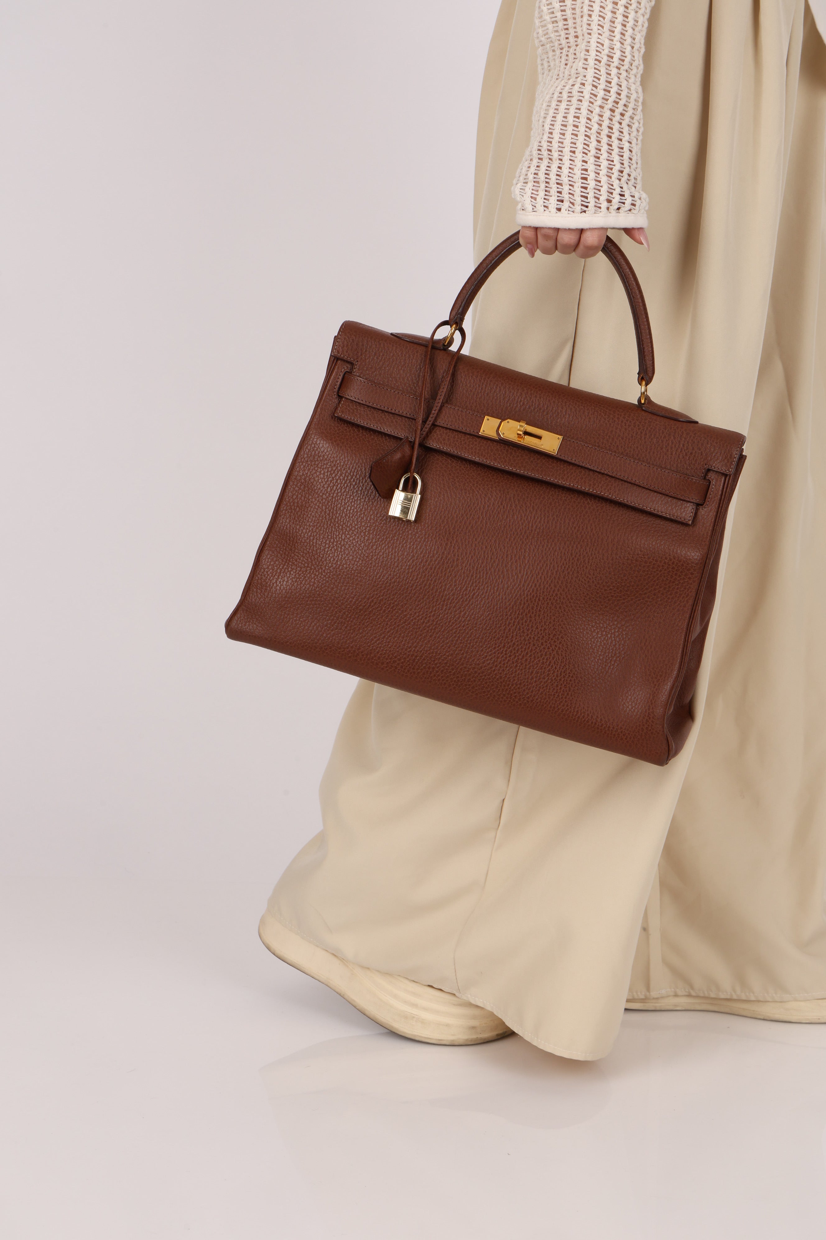 Hermès Kelly 35 Marron Ardennes GHW