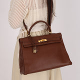Hermès Kelly 35 Marron Ardennes GHW