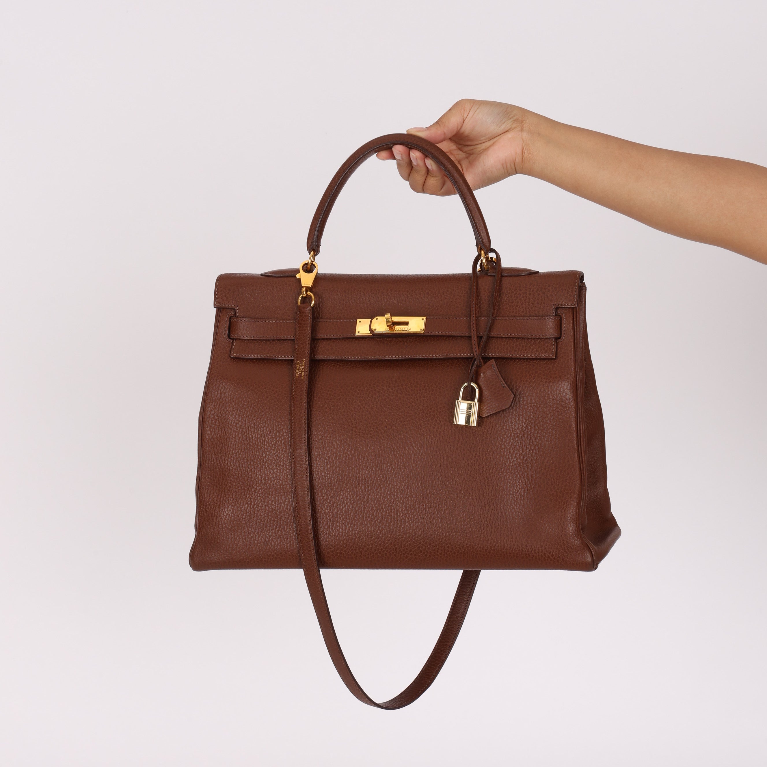 Hermès Kelly 35 Marron Ardennes GHW