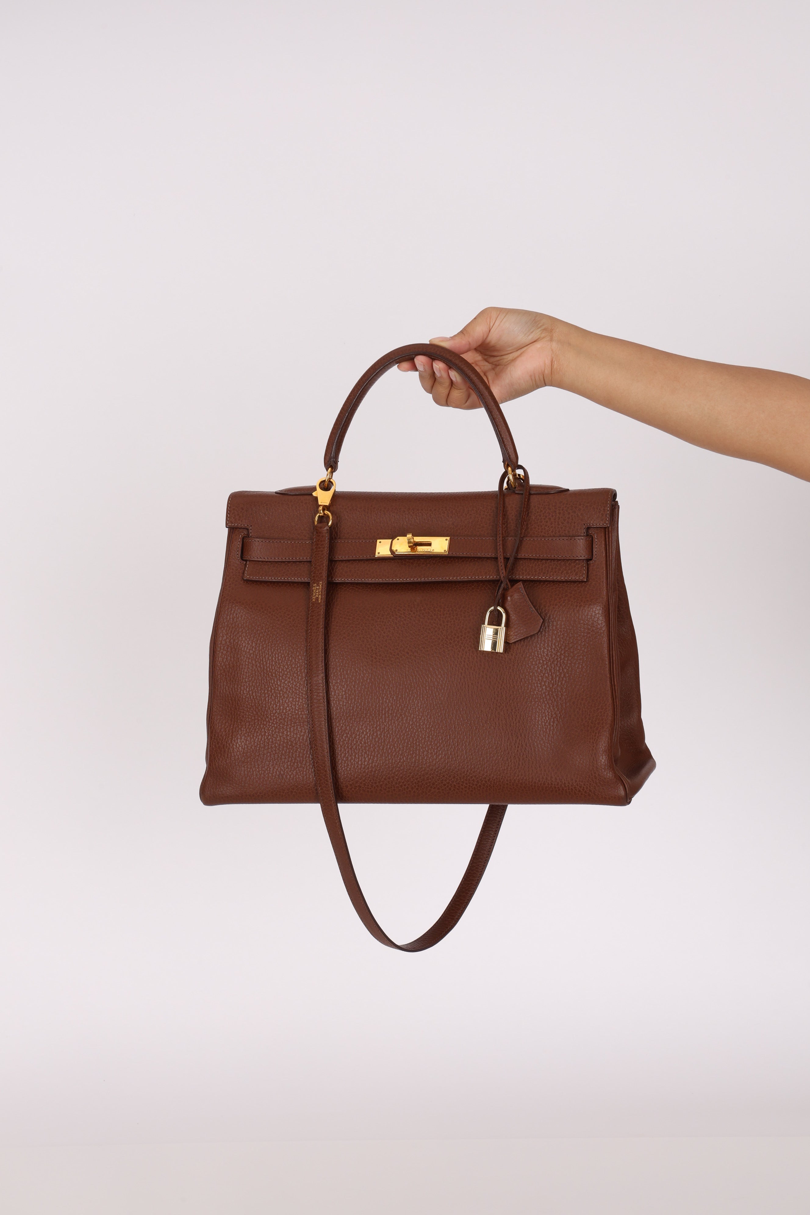 Hermès Kelly 35 Marron Ardennes GHW
