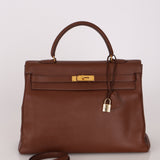 Hermès Kelly 35 Marron Ardennes GHW