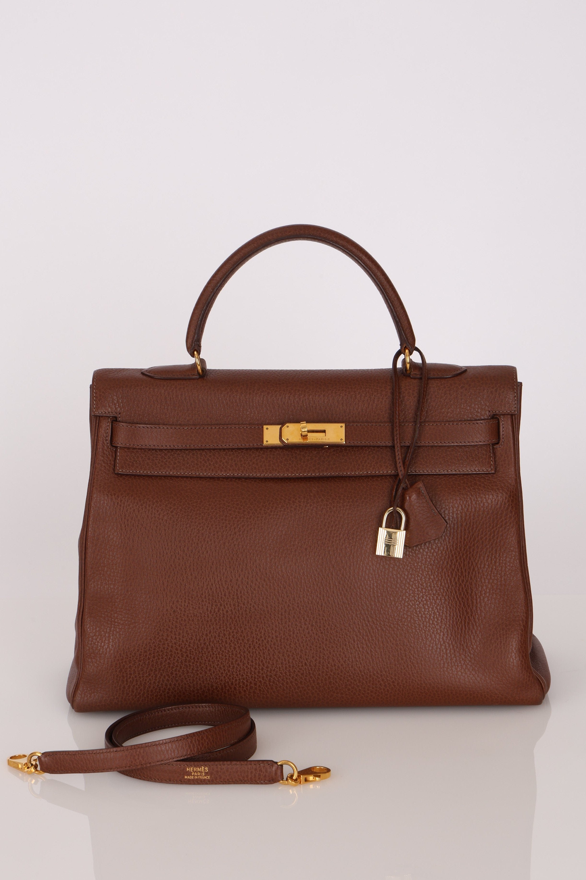 Hermès Kelly 35 Marron Ardennes GHW