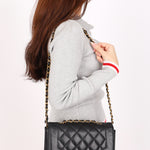 Chanel Small Diana Flap Black Caviar 24K GP