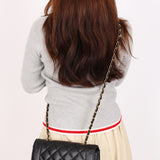 Chanel Small Diana Flap Black Caviar 24K GP