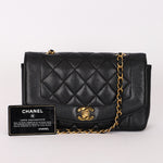 Chanel Small Diana Flap Black Caviar 24K GP