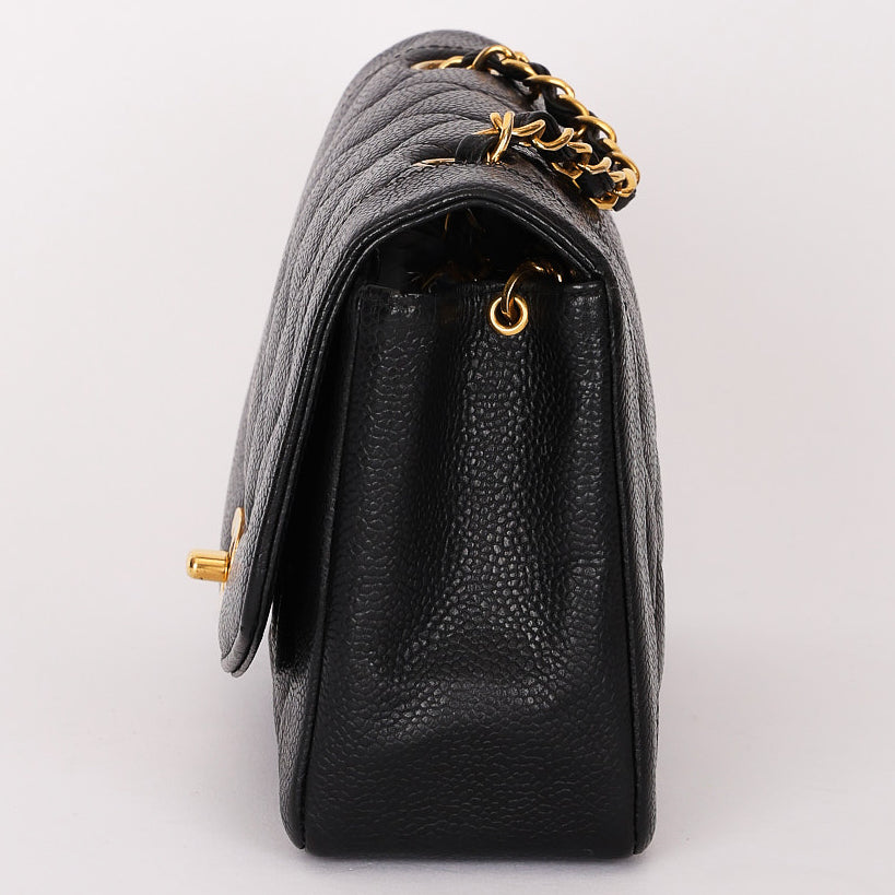 Chanel Small Diana Flap Black Caviar 24K GP