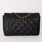 Chanel Small Diana Flap Black Caviar 24K GP