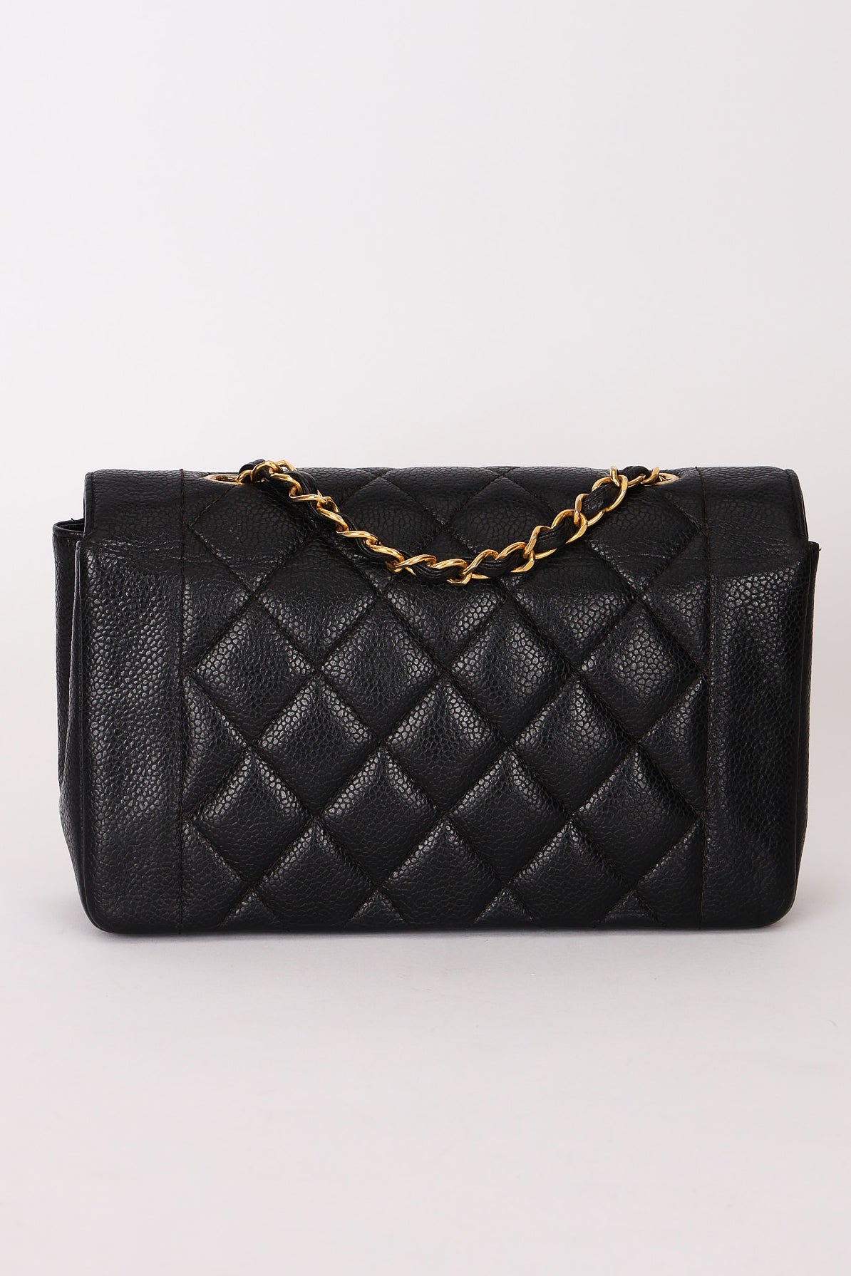 Chanel Small Diana Flap Black Caviar 24K GP