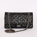 Chanel 2.55 Reissue Double Flap 225 Brasserie Charms Black Calfskin RHW