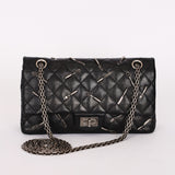 Chanel 2.55 Reissue Double Flap 225 Brasserie Charms Black Calfskin RHW