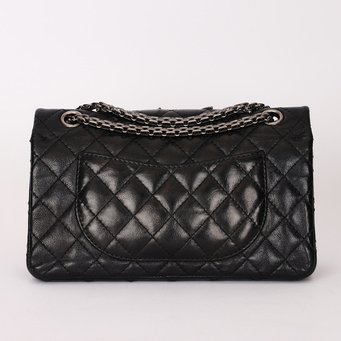 Chanel 2.55 Reissue Double Flap 225 Brasserie Charms Black Calfskin RHW
