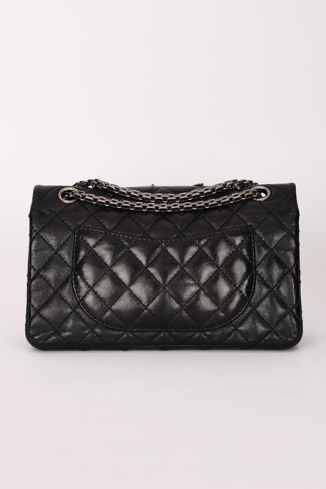 Chanel 2.55 Reissue Double Flap 225 Brasserie Charms Black Calfskin RHW