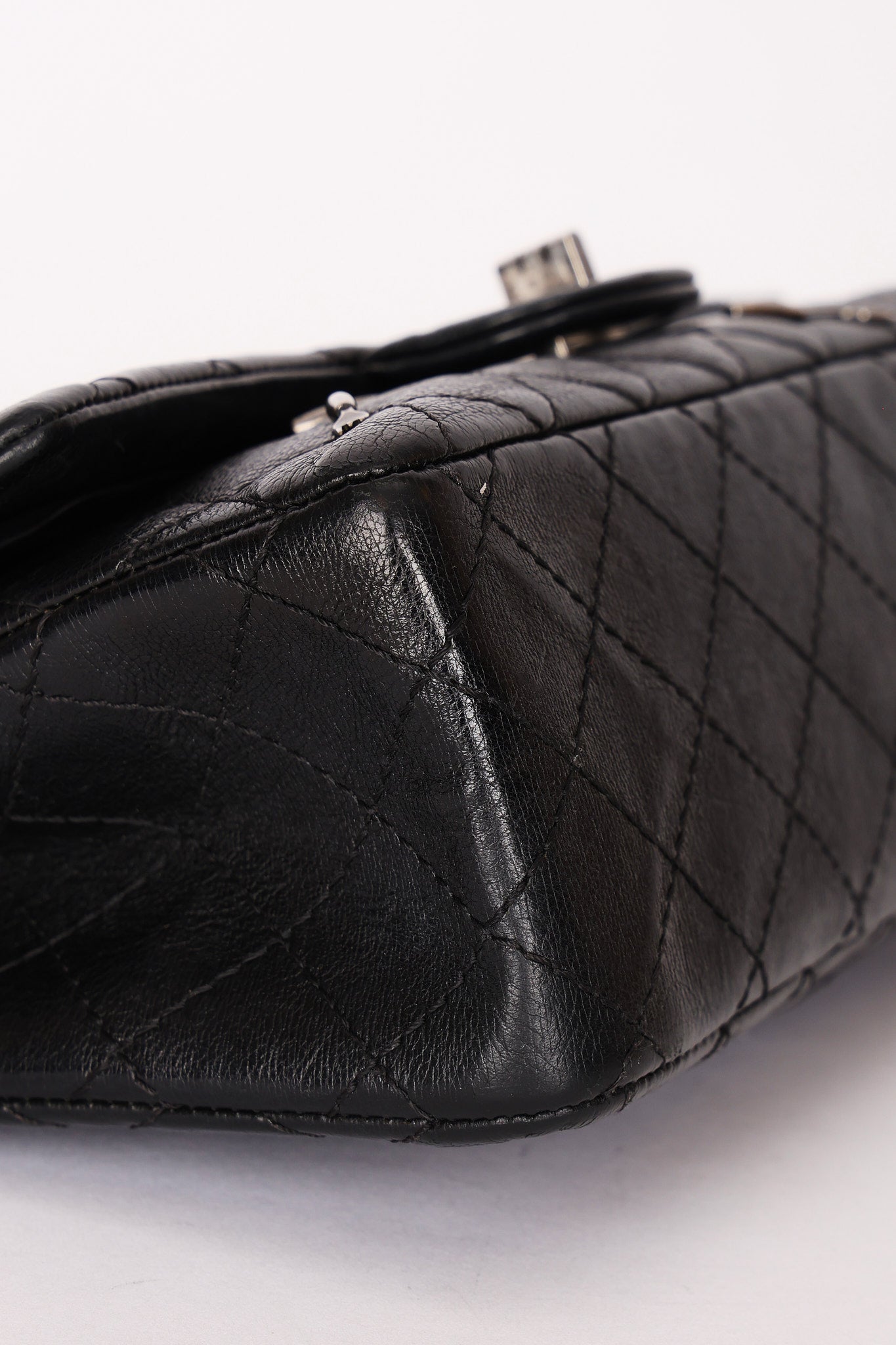 Chanel 2.55 Reissue Double Flap 225 Brasserie Charms Black Calfskin RHW