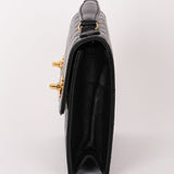 Ultra-Rare Chanel Double Turnlock Mini Briefcase Bag Black Lambskin 24K GP