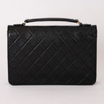 Ultra-Rare Chanel Double Turnlock Mini Briefcase Bag Black Lambskin 24K GP
