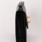 Ultra-Rare Chanel Double Turnlock Mini Briefcase Bag Black Lambskin 24K GP