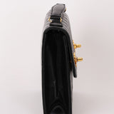 Ultra-Rare Chanel Double Turnlock Mini Briefcase Bag Black Lambskin 24K GP