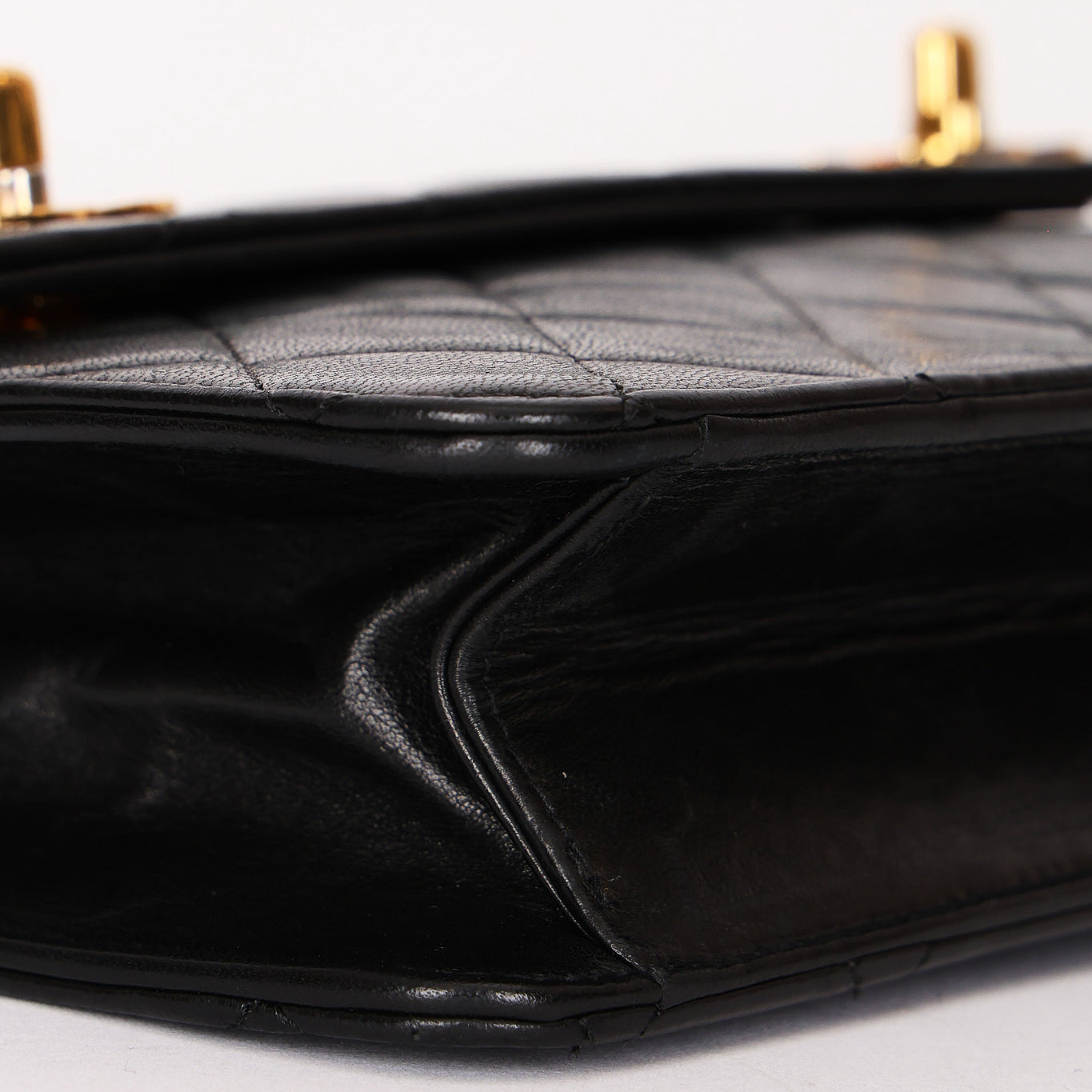 Ultra-Rare Chanel Double Turnlock Mini Briefcase Bag Black Lambskin 24K GP
