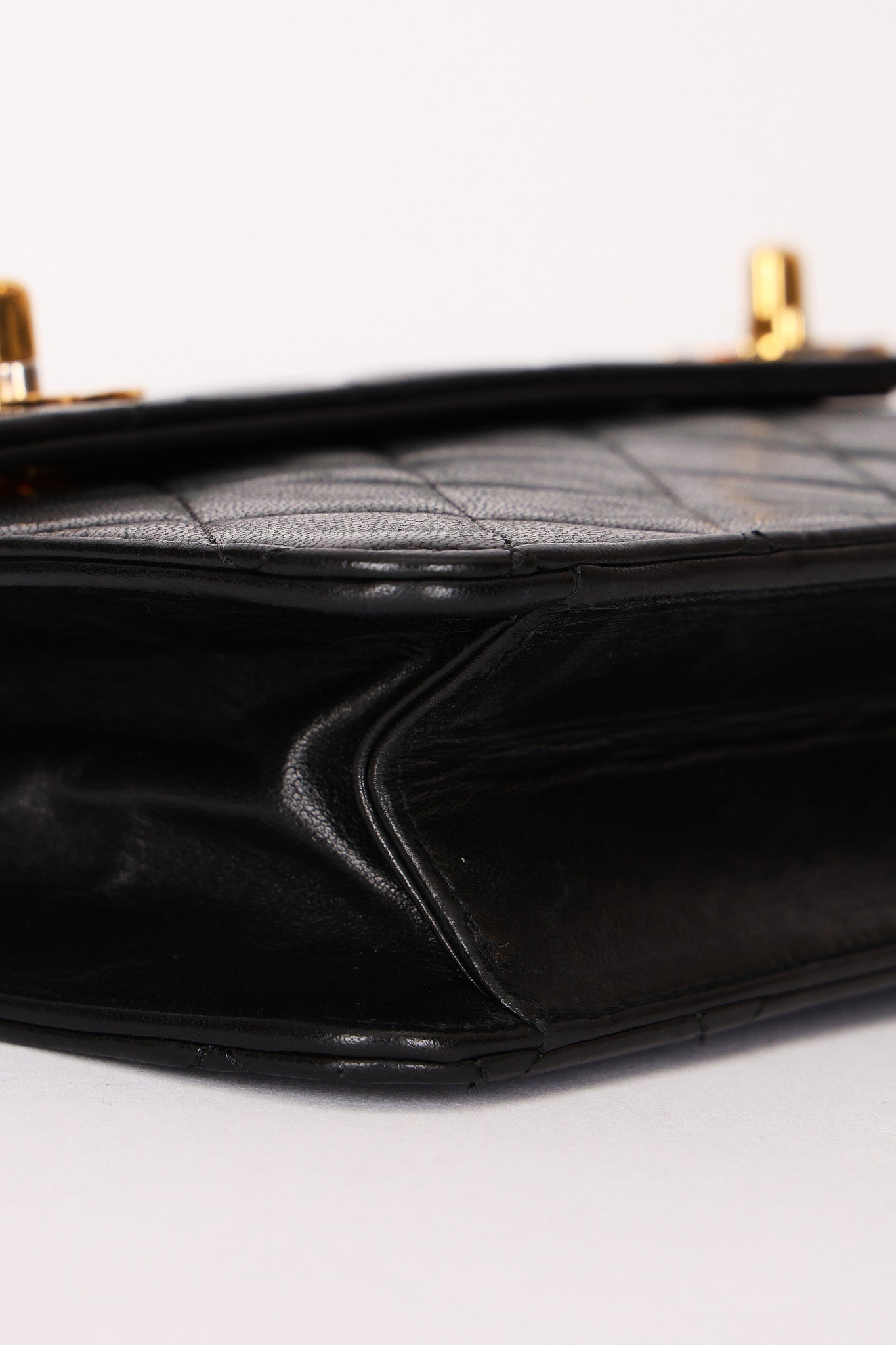 Ultra-Rare Chanel Double Turnlock Mini Briefcase Bag Black Lambskin 24K GP