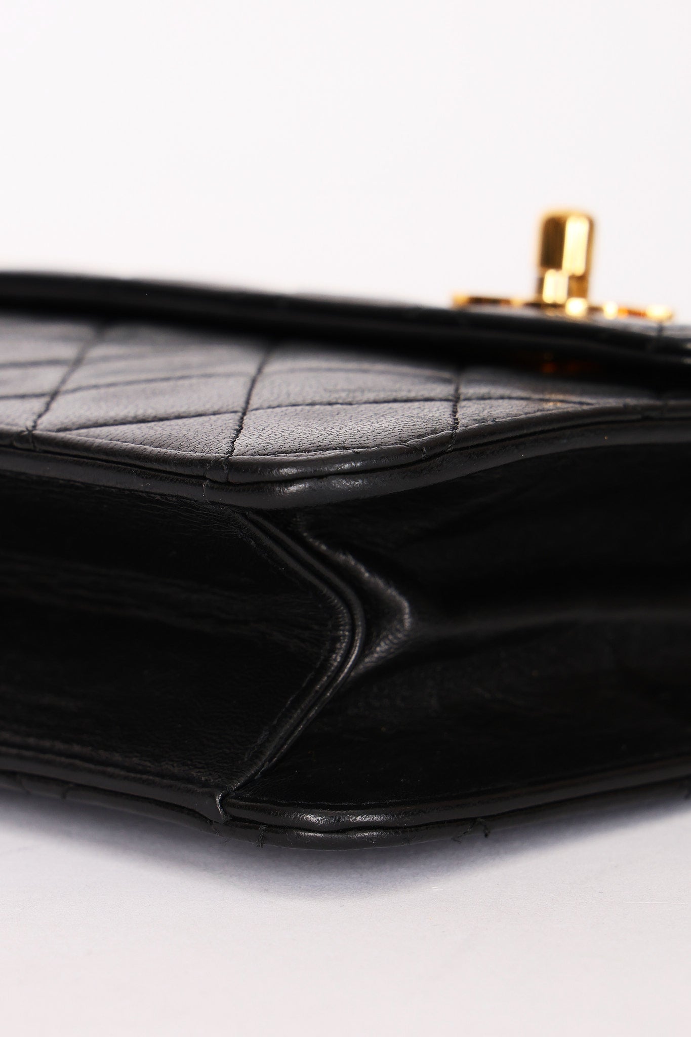 Ultra-Rare Chanel Double Turnlock Mini Briefcase Bag Black Lambskin 24K GP