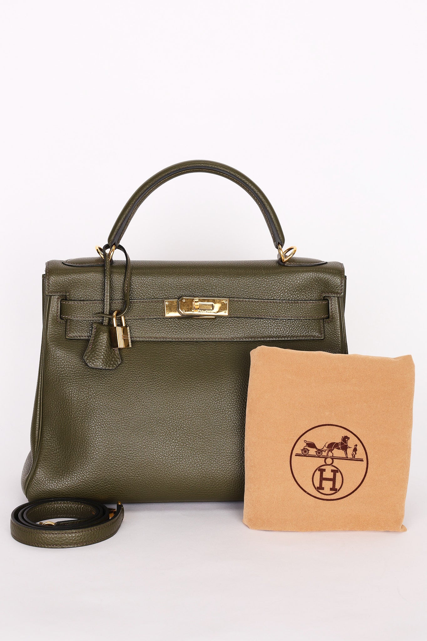 Hermès Kelly 32 Vert Olive Togo