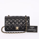 Chanel Mini Rectangular Black Lambskin CGHW