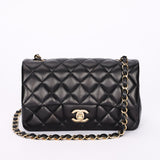 Chanel Mini Rectangular Black Lambskin CGHW