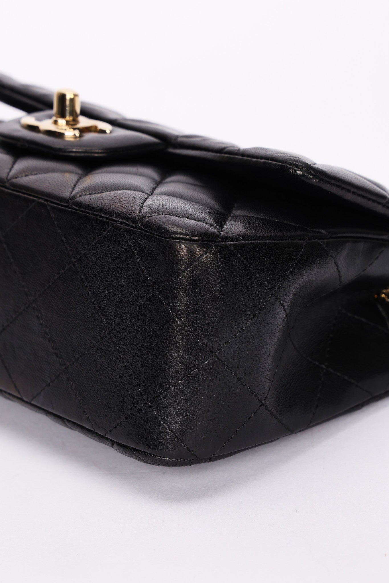 Chanel Mini Rectangular Black Lambskin CGHW