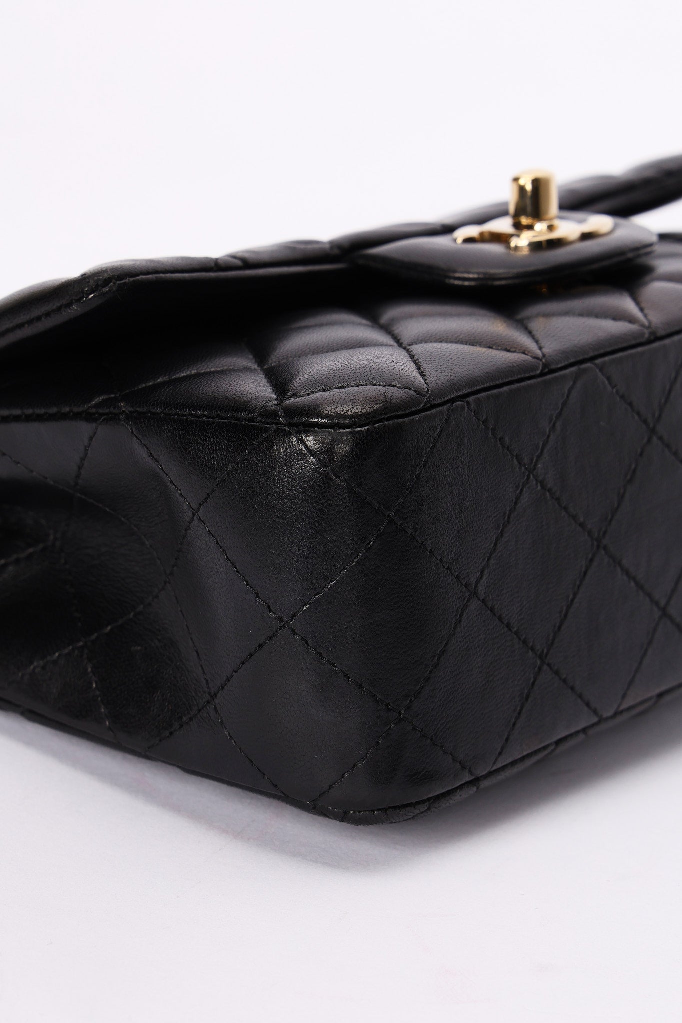 Chanel Mini Rectangular Black Lambskin CGHW