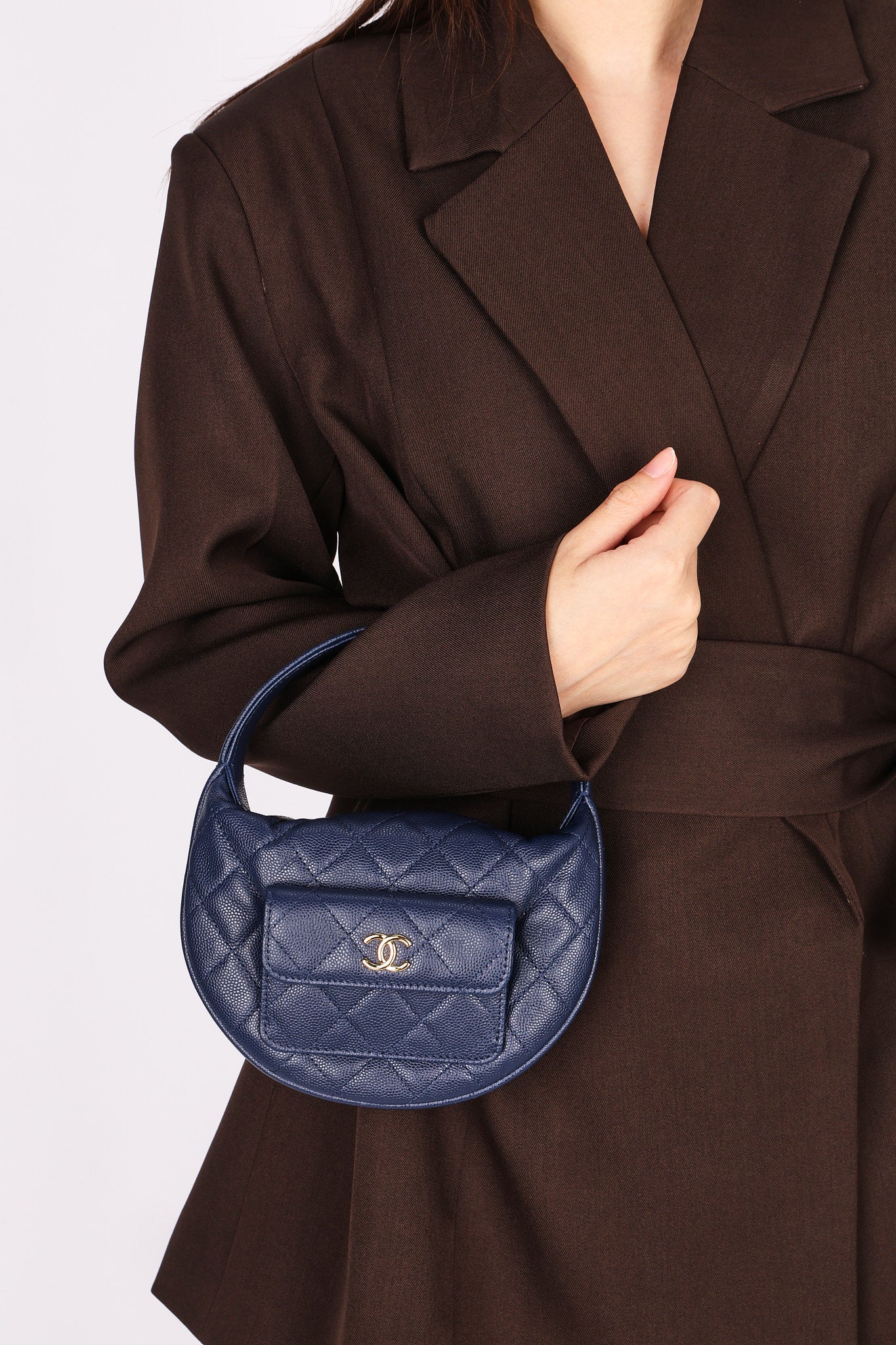Chanel Polly Pocket Pouch Navy Caviar 2023 GHW
