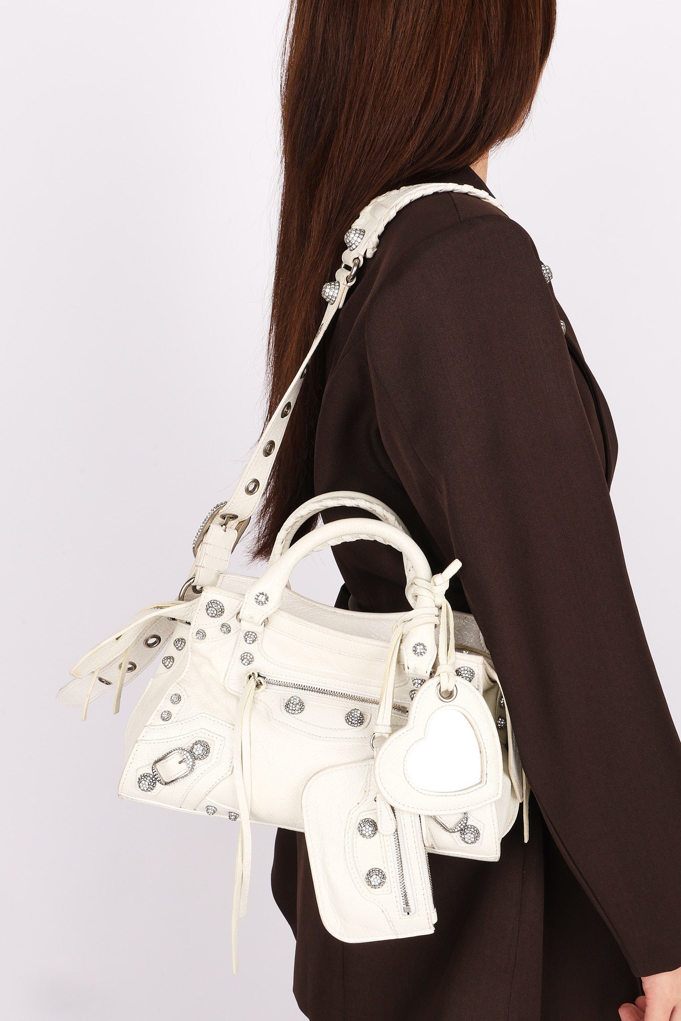 Balenciaga XS Neo Cagole City Bag Optic White Lambskin