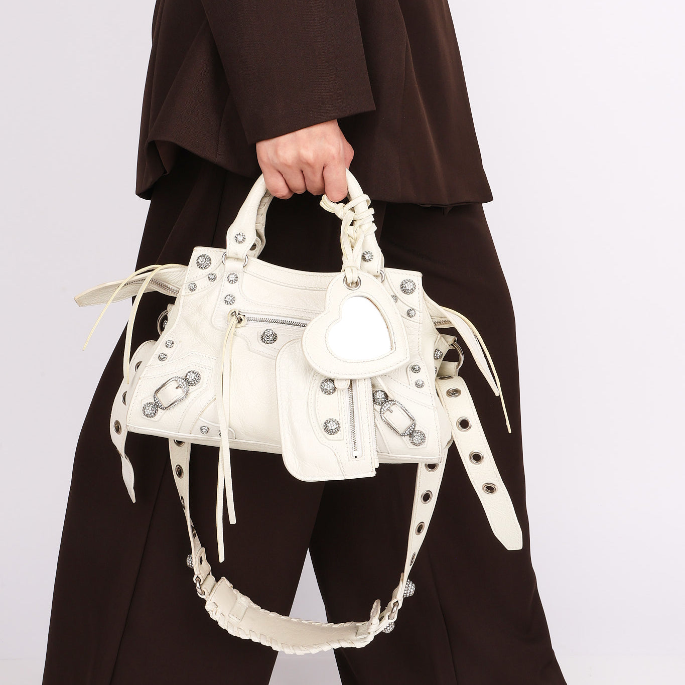 Balenciaga XS Neo Cagole City Bag Optic White Lambskin