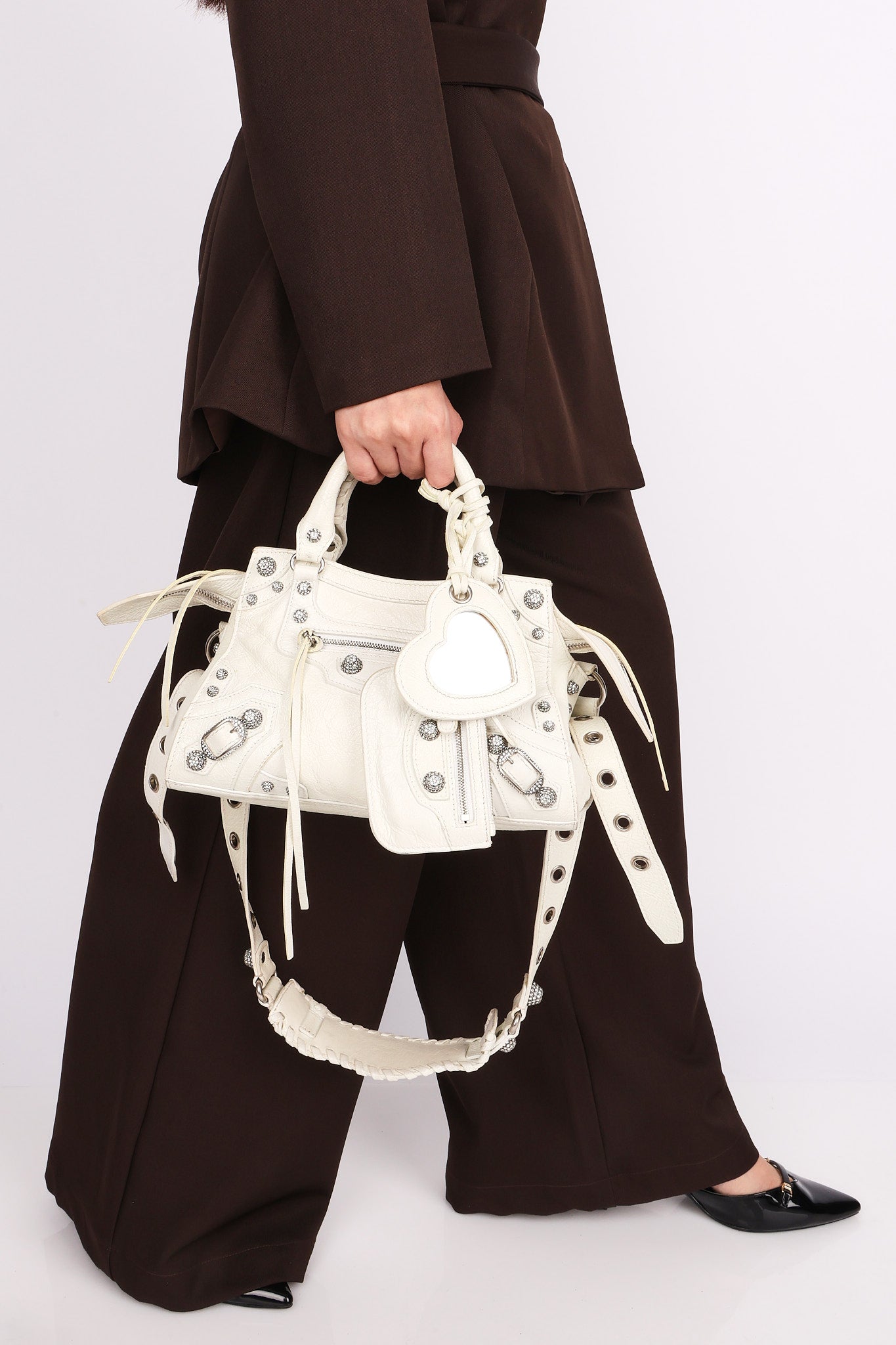 Balenciaga XS Neo Cagole City Bag Optic White Lambskin