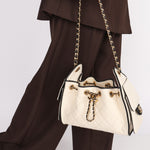 Chanel Mini 25 Ecru Canvas and Black Calfskin 2026 Cruise GHW