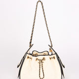 Chanel Mini 25 Ecru Canvas and Black Calfskin 2026 Cruise GHW
